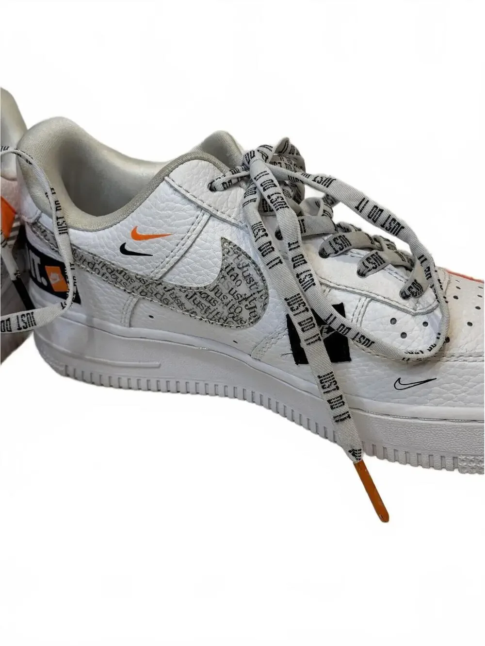Nike Air Force 1 Low '07 Premium Just Do It White‎ Orange Boys Size 5